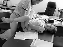 Boss fucks my wife at the office on hidden cam. This secretary is real slut