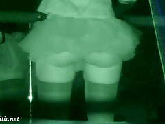 Crazy Halloween bottomless. Upskirt and real hidden cam in night club by Jeny Smith