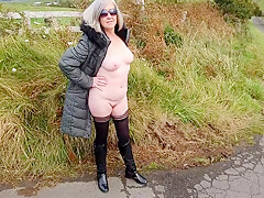 Debbie Naked Under Her Coat