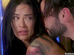 Dude fucks bound girlfriend outdoors