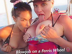 Extreme Public Double Blowjob On A Ferris Wheel With Eden Sin And Sexy Spunky Girl